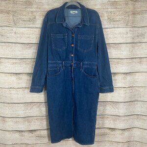 Madewell Denim Western Midi Shirtdress Womans Size 14